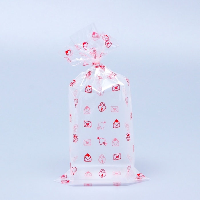 Пакет фасовочный БОПП, Пакет фасовочный БОПП, "Почта любви" 15*30 см набор 50 шт