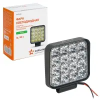 Фара светодиодная квадратная, 16 LED рассеяный свет, 16W, (83х83х22) 12/24V