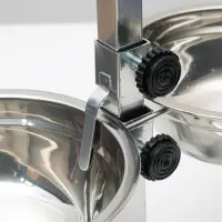 Подставка с мисками, 2×2 л, высота 50 см, разборная с верхним фиксатором, хром Подставка с мисками, 2×2 л, высота 50 см, разборная с верхним фиксатором, хром