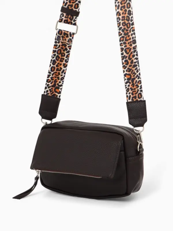 Сумка женская кросс-боди TEXTURA на молнии, 21&times;7&times;13 см, тёмно-коричневая