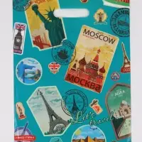 Пакет "Путешествие, полиэтиленовый с вырубной ручкой 30х40 см, 60 мкм Пакет "Путешествие, полиэтиленовый с вырубной ручкой 30х40 см, 60 мкм