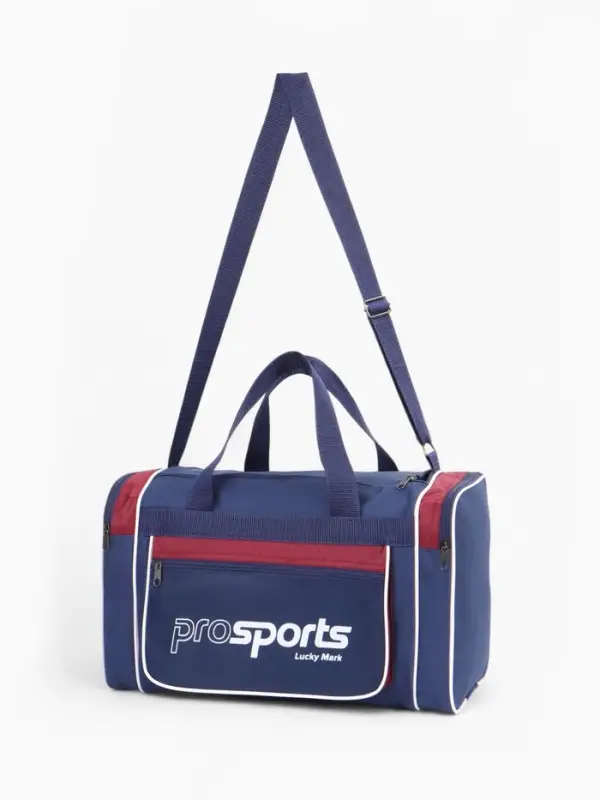 Сумка спорт С007, 40*19*23, отд на молнии, 3 н/кармана, дл ремень, сине/бордовый