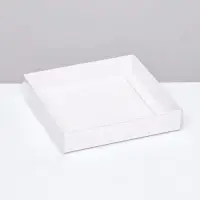 Коробка сборная, белая с PVC крышкой, 16×16×3 см