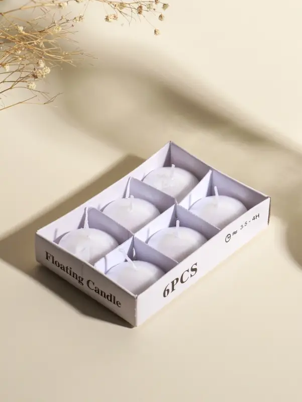 Набор свечей плавающих &laquo;Овал&raquo;, 6 шт., перламутровая, 4&times;2 см