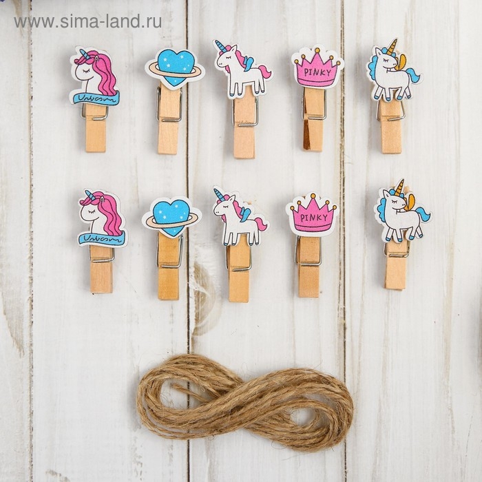 Набор декоративных прищепок  Набор декоративных прищепок "Набор прицессы" набор 10 шт.