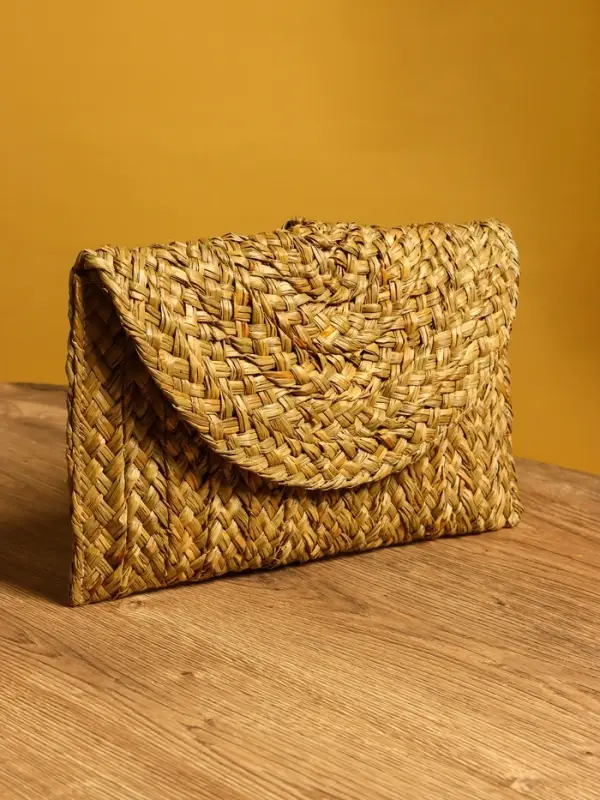 Сумка клатч плетёная из сиграсса 26х16х3 см, цв. бежевый Сумка клатч плетёная из сиграсса 26х16х3 см, цв. бежевый