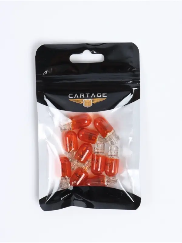 Галогенная лампа для автомобиля Cartage ORANGE, T10, W5W, 5 Вт, 12 В, набор 10 шт.