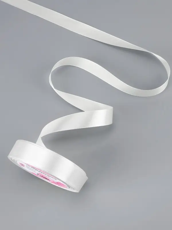 Лента атласная, 20 мм, 23&plusmn;1 м, белая №01