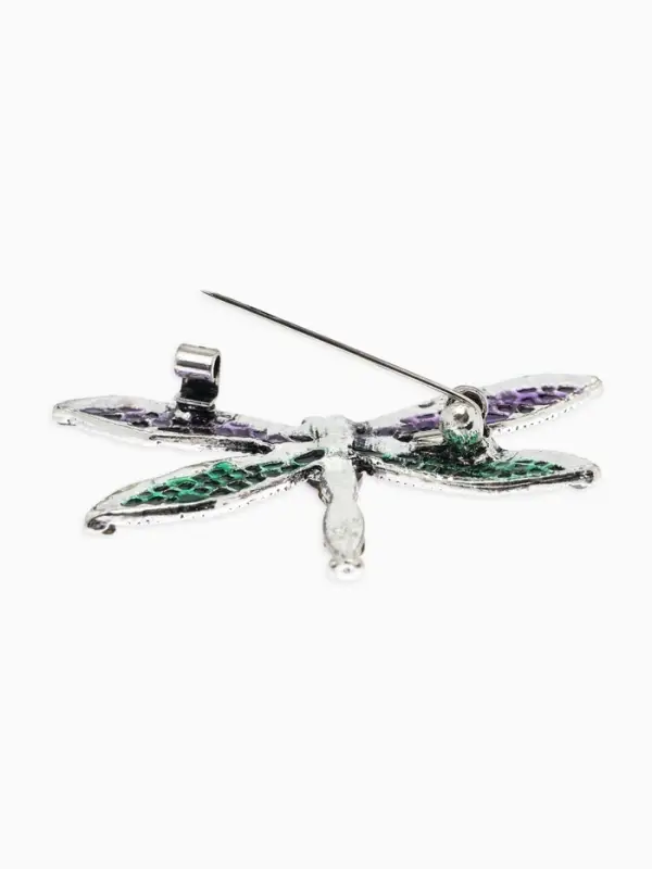 Брошь &laquo;Стрекоза&raquo;, разноцветная в чернёном серебре