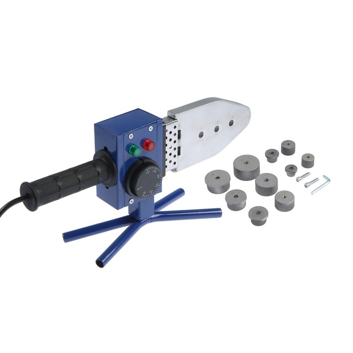 Аппарат для сварки пластиковых труб ТУНДРА, 1000 Вт, комплект насадок 20-50 мм, 50-300° Аппарат для сварки пластиковых труб ТУНДРА, 1000 Вт, комплект насадок 20-50 мм, 50-300°