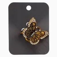 Кольцо для платка "Бабочка", цвет белый в чернёном золоте Кольцо для платка "Бабочка", цвет белый в чернёном золоте