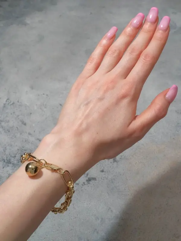 Браслет цепочка с подвеской &laquo;Шарик&raquo;, L=22 см, металл, цвет золото