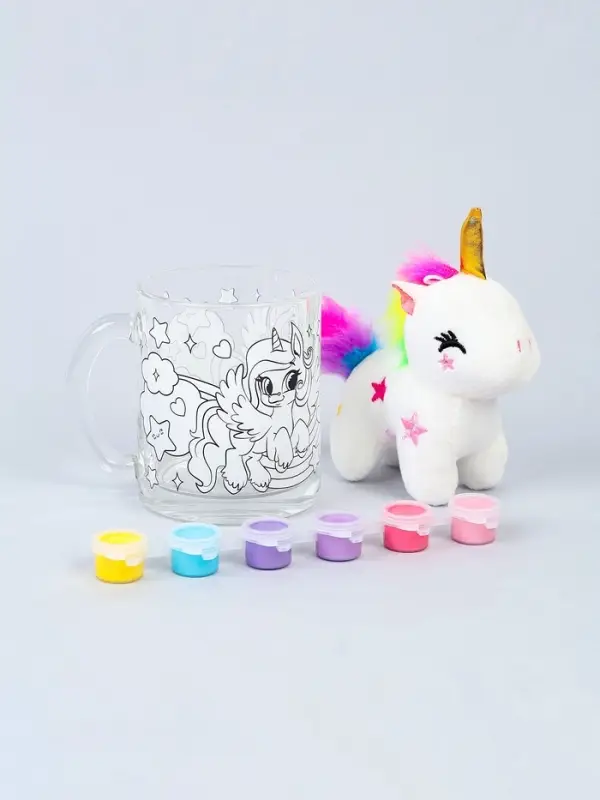 Кружка для росписи + игрушка "Пони" (краска в наборе)
