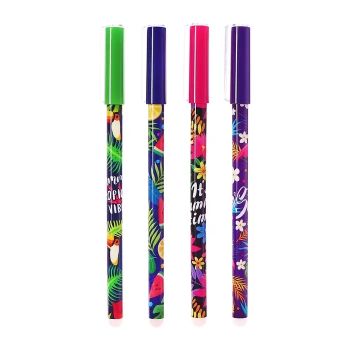 Ручка гелевая СТИРАЕМЫЕ ЧЕРНИЛА, стержень синий, 0.5 мм, корпус Тропики МИКС Ручка гелевая СТИРАЕМЫЕ ЧЕРНИЛА, стержень синий, 0.5 мм, корпус Тропики МИКС