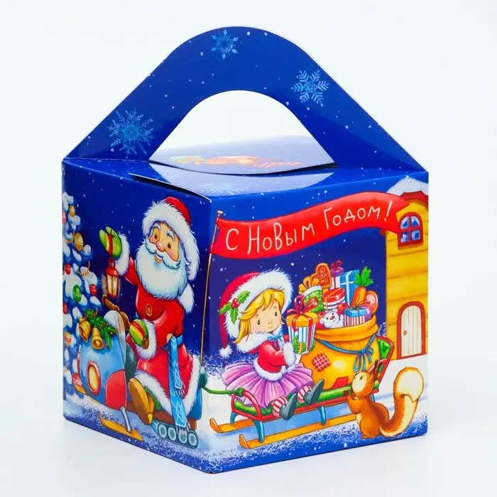 Подарочная коробка Новогодняя Кубик большой «Вечеря» 12×12×12 см Подарочная коробка Новогодняя Кубик большой «Вечеря» 12×12×12 см
