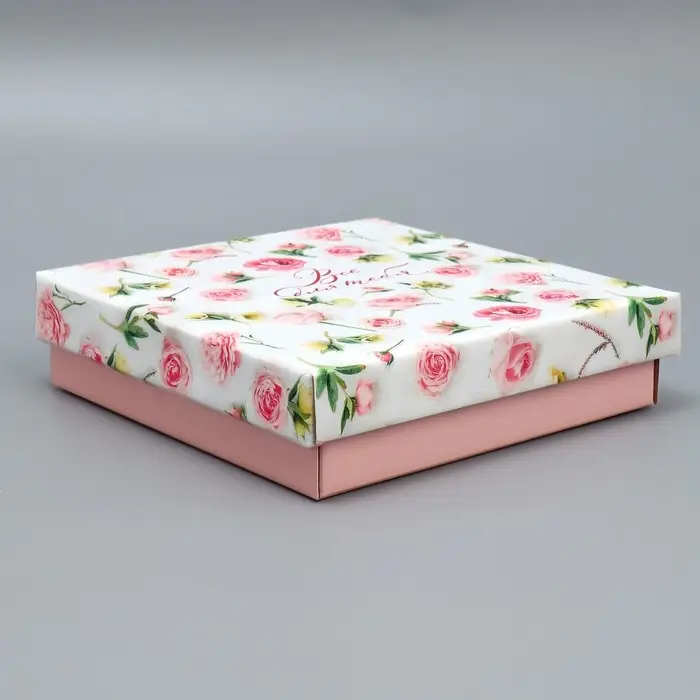 Коробка подарочная складная, упаковка, «Цветочная нежность», 20 х 20 х 5 см Коробка подарочная складная, упаковка, «Цветочная нежность», 20 х 20 х 5 см