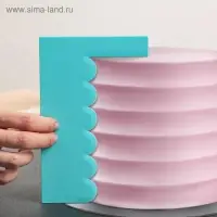 Шпатель кондитерский Доляна «Волны», 18×11,5 см, цвет голубой