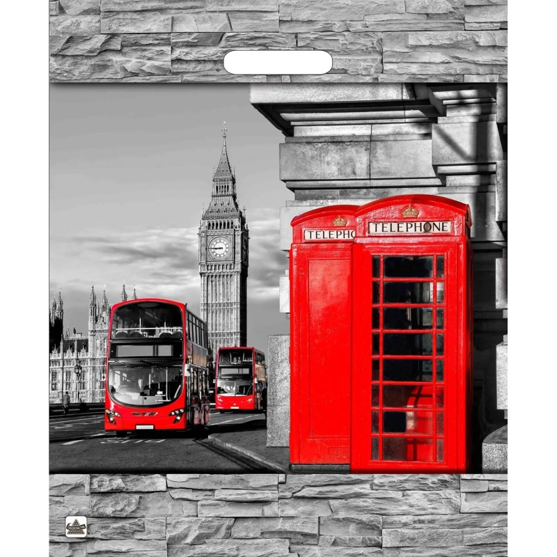 Пакет с вырубной ручкой Лондон&nbsp; 45х38см 50шт/уп