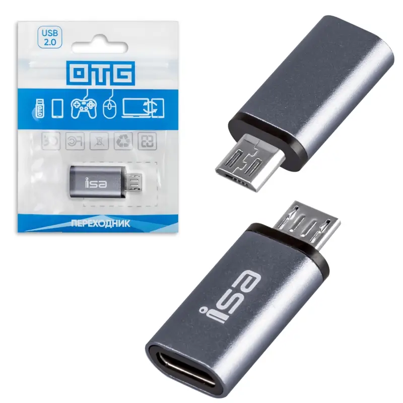 Переходник Type-C Micro USB P-08 ISA Переходник Type-C Micro USB P-08 ISA