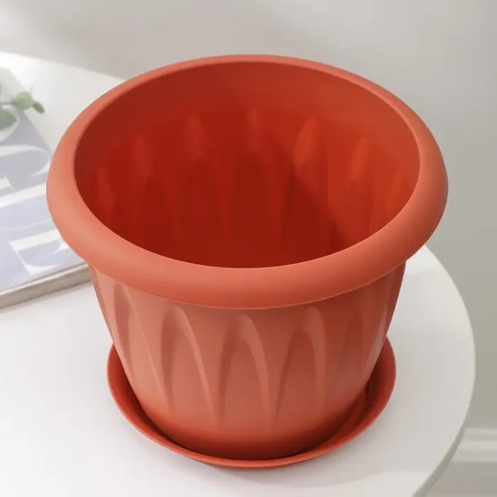 Горшок с поддоном «Алиция», 2,6 л, цвет терракотовый Горшок с поддоном «Алиция», 2,6 л, цвет терракотовый