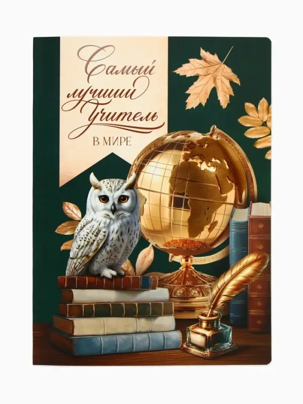 Большой ежедневник soft-touch А5+, 96 листов Большой ежедневник soft-touch А5+, 96 листов "Самый лучший учитель"