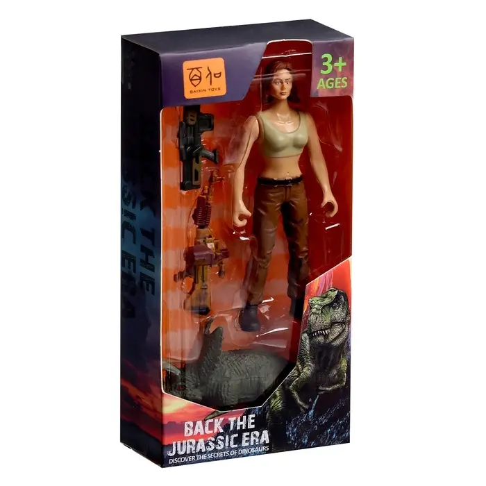 Набор фигурок &laquo;Юрский парк&raquo;, 4 предмета в наборе, с динозавром, подвижные элементы, МИКС