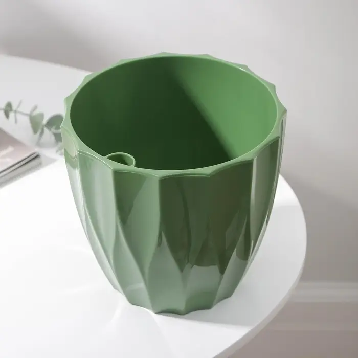 Кашпо для цветов со вставкой &laquo;Флюте&raquo;, 3 л, малахит