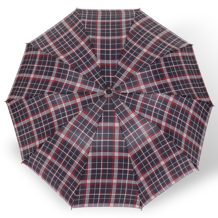 Зонт механический «Клетка», 4 сложения, 10 спиц, R = 52/60 см, D = 120 см, цвет МИКС Зонт механический «Клетка», 4 сложения, 10 спиц, R = 52/60 см, D = 120 см, цвет МИКС
