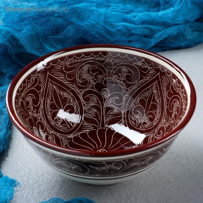 Коса Риштанская Керамика  Коса Риштанская Керамика "Узоры" 15,5 см, средняя, коричневая