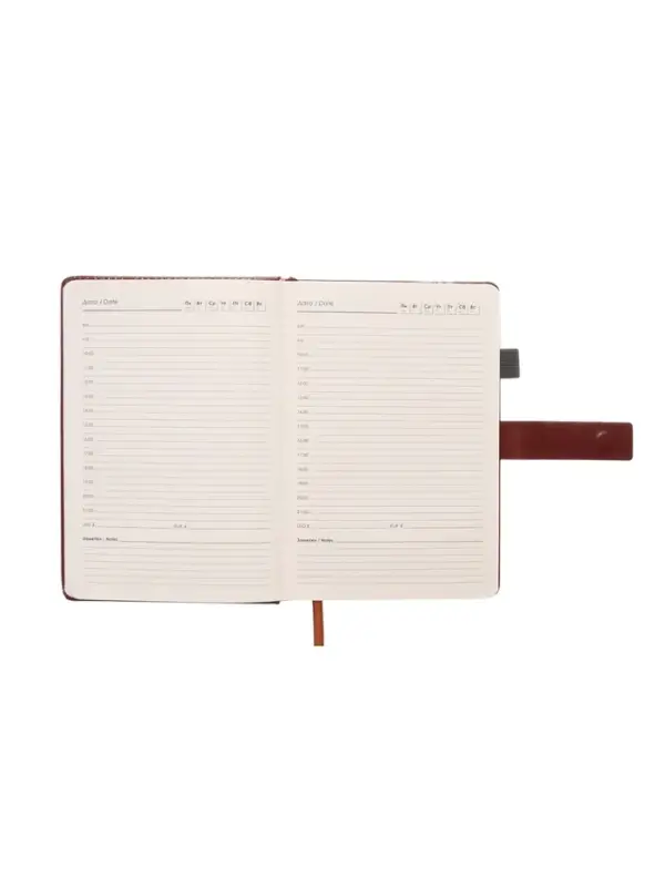 Ежедневник недатированный формат А5, с хлястиком, 112л, линия, держатель, пвх, Коричневый Ежедневник недатированный формат А5, с хлястиком, 112л, линия, держатель, пвх, Коричневый