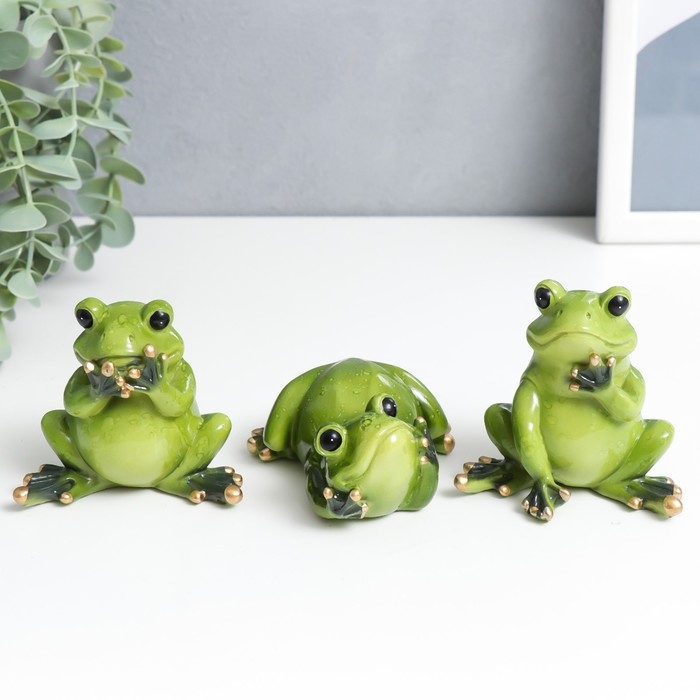 Сувенир полистоун лак Сувенир полистоун лак "Лягуха - интерес" МИКС 7,5х3,8х8 см