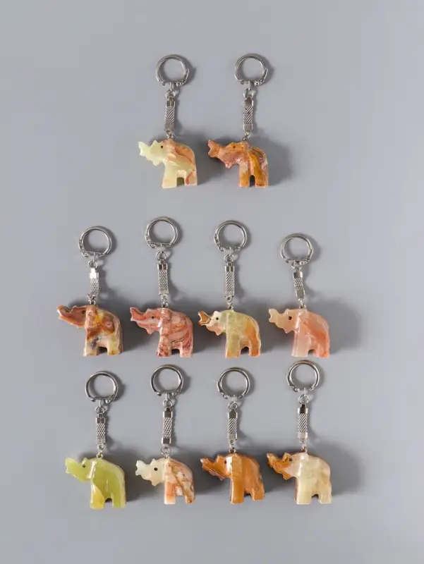 Брелок "Слон",набор 10 шт, оникс