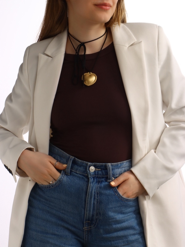 Портупея с кулоном «Сердечко» кожа, трансформер, цвет золото, 150 см Портупея с кулоном «Сердечко» кожа, трансформер, цвет золото, 150 см