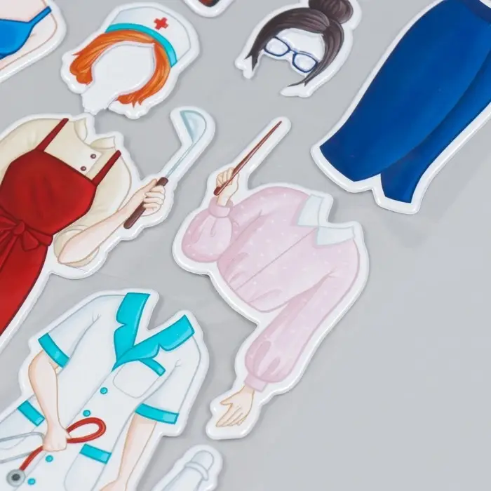 Наклейка-игра «Одень куклу. Профессии», для скрапбукинга, творчества, пластик, 15×20 см