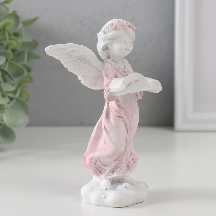 Сувенир полистоун "Ангел на звёздном облаке в платье с венком" МИКС 12,8х8,7х6 см