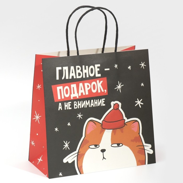 Пакет подарочный новогодний «Счастье», 22 х 22 х 11 см Пакет подарочный новогодний «Счастье», 22 х 22 х 11 см