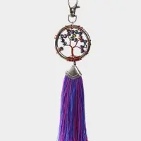 Брелок ловец снов "Древо жизни" 19 см, цв. фуксия, перламутр Брелок ловец снов "Древо жизни" 19 см, цв. фуксия, перламутр