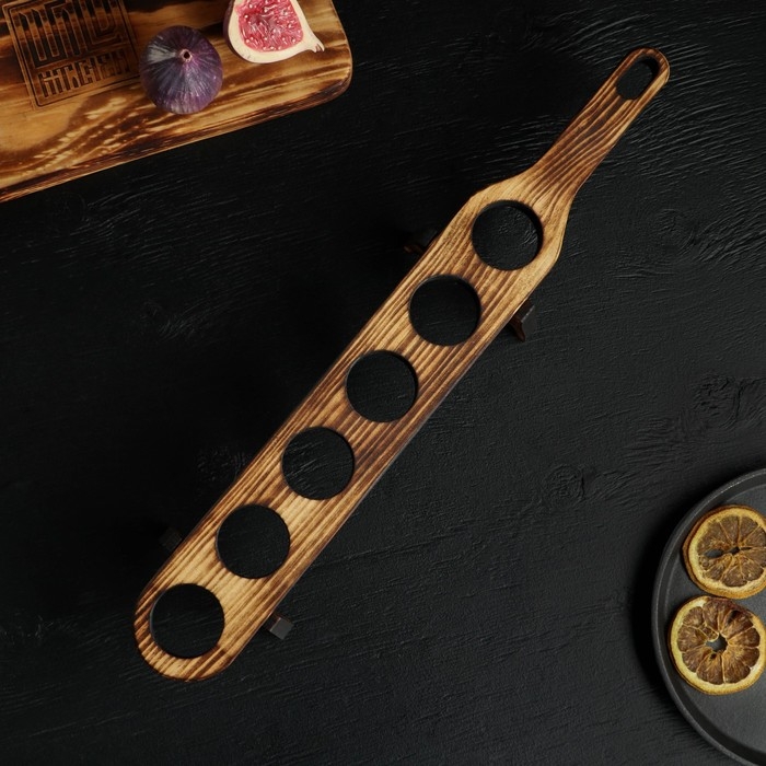 Доска деревянная для подачи шотов Wild Kitchen, 45.5×6.5×6 см, в обжиге, цельный кедр Доска деревянная для подачи шотов Wild Kitchen, 45.5×6.5×6 см, в обжиге, цельный кедр