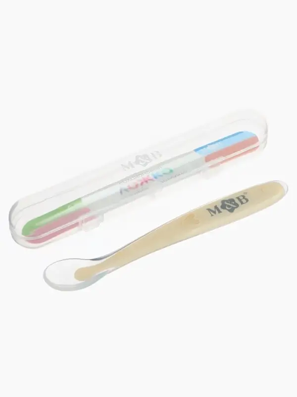 Ложка для первого прикорма в контейнере, бежевая Mum&Baby