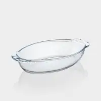 Утятница Paşabah&ccedil;e Borcam, 2 л, с крышкой-формой, жаропрочное стекло, прозрачная