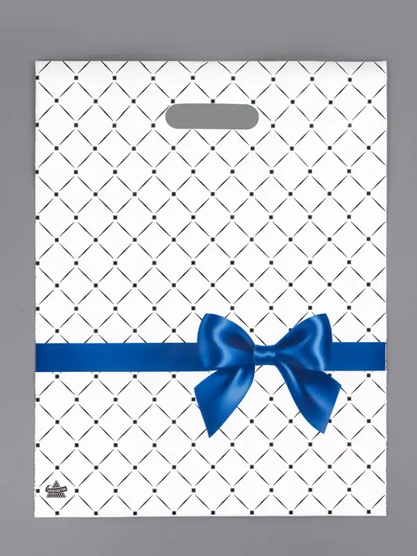 Пакет &laquo;Синий бантик&raquo;, полиэтиленовый, с вырубной ручкой, 40&times;31 см, 30 мкм