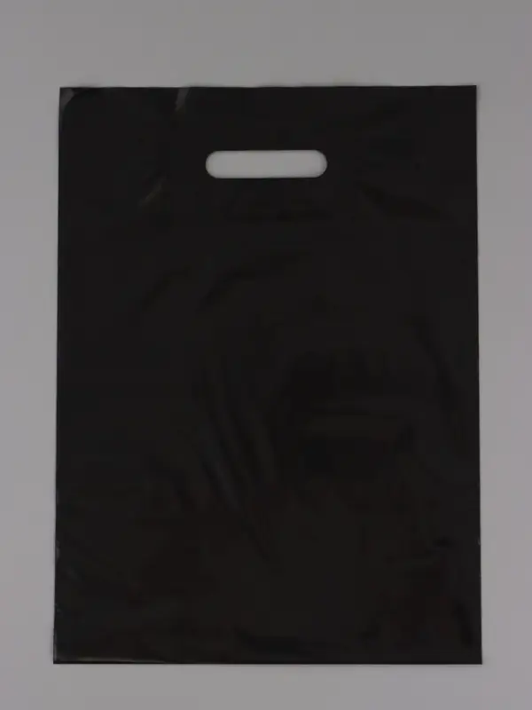 Пакет полиэтиленовый с вырубной ручкой, Чёрный 30-40 См, 60 мкм