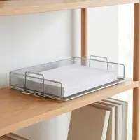 Лоток для бумаг Calligrata, горизонтальный, металлическая сетка, 1 отделение, серебро