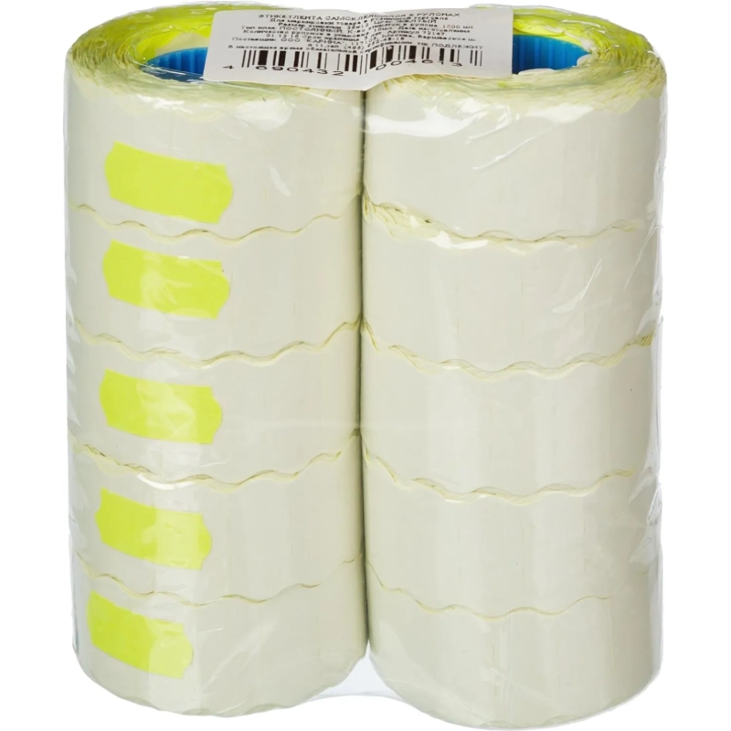 Этикет-лента 26х12 желт волна 1000шт/рул 10рул/уп