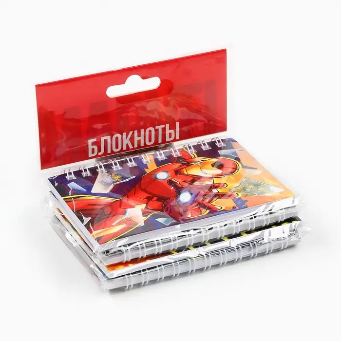 Блокнот А7, 28 листов, набор 4 шт., Марвел Блокнот А7, 28 листов, набор 4 шт., Марвел