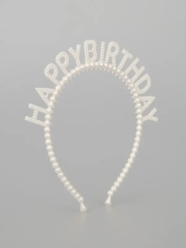 Ободок "Happy birthday" жемчужный