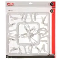 VETTA Сушилка для белья подвесная квадратная с прищепками 16 шт., пластик, 3 цвета