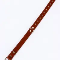 Ошейник комбинированный, безразмерный, 65&times;3.5 см, ОШ 31-61 см, кожа, брезент, коричневый