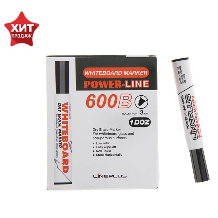 Маркер для доски Line Plus 600B, 3.0 мм, чёрный Маркер для доски Line Plus 600B, 3.0 мм, чёрный