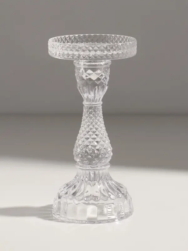 Подсвечник стекло  Подсвечник стекло "Монпелье" прозрачный d=8 см 8,8х8,8х18 см